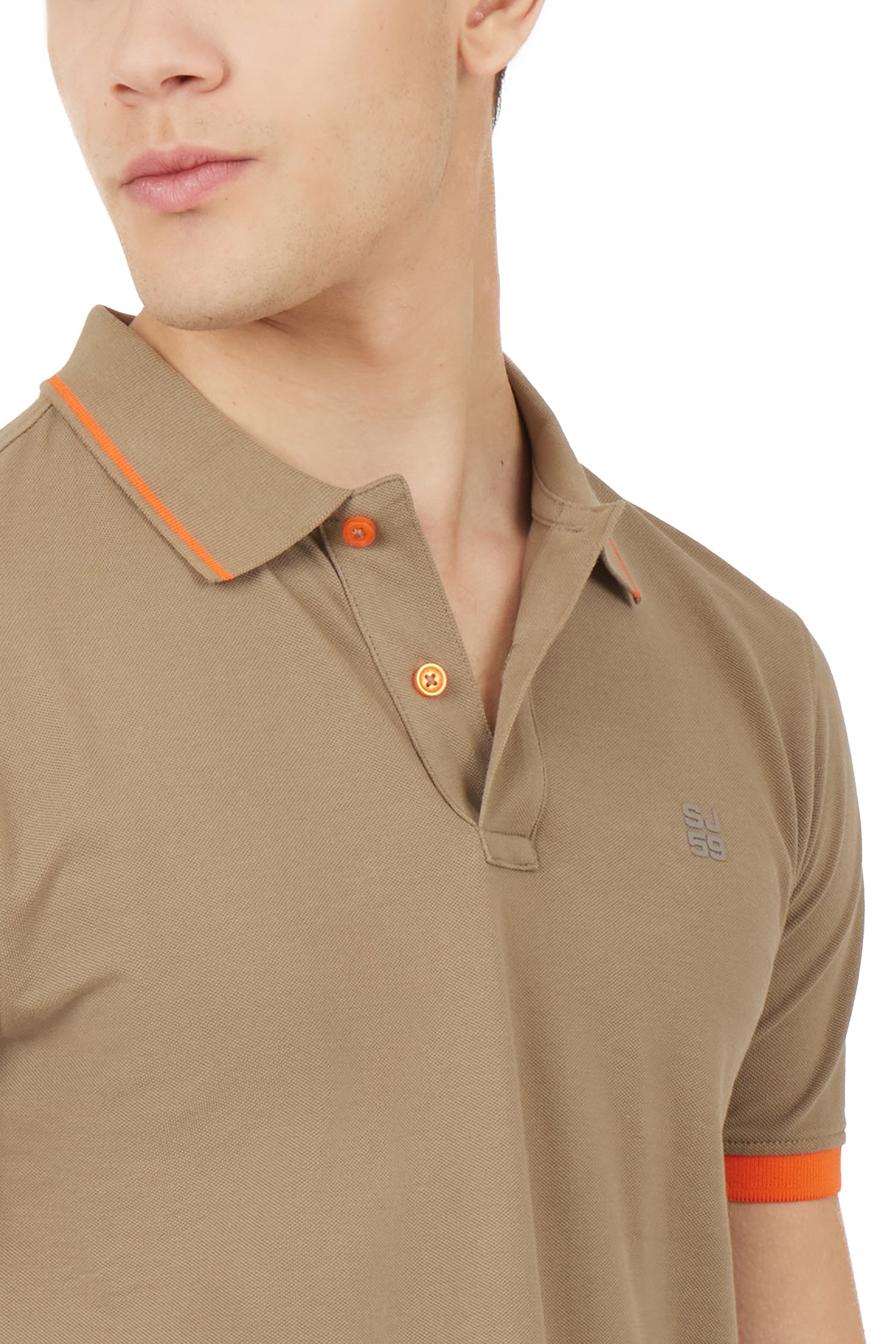 Polo con dettagli fluo|Colore:Fango