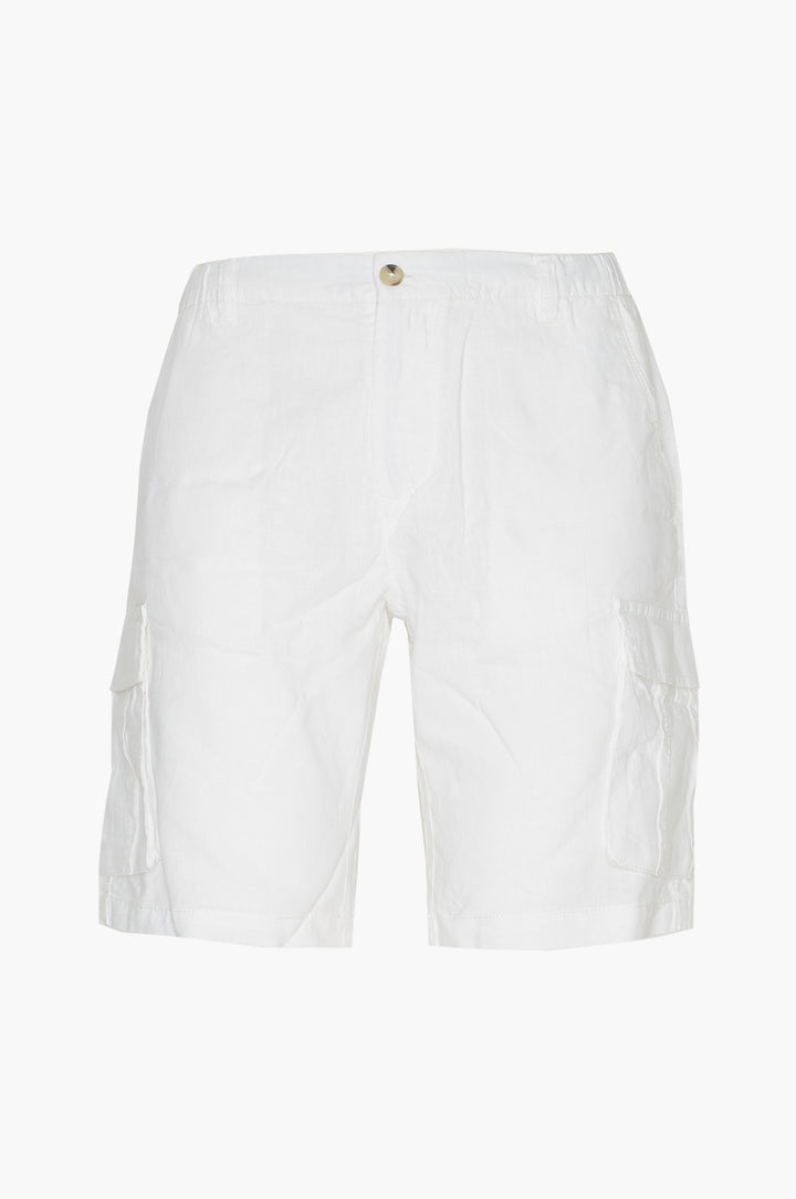 Bermuda cargo misto lino |Colore:Bianco
