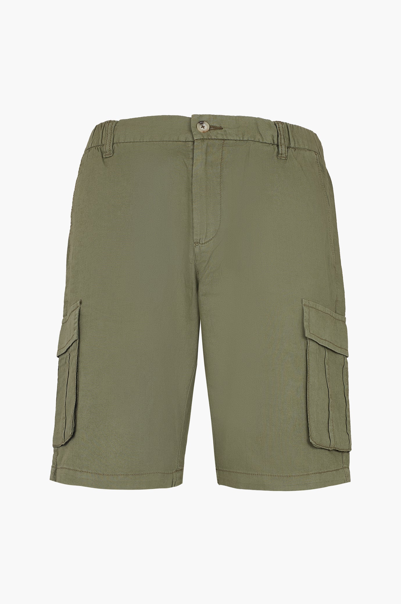 Bermuda cargo misto lino |Colore:Verde militare