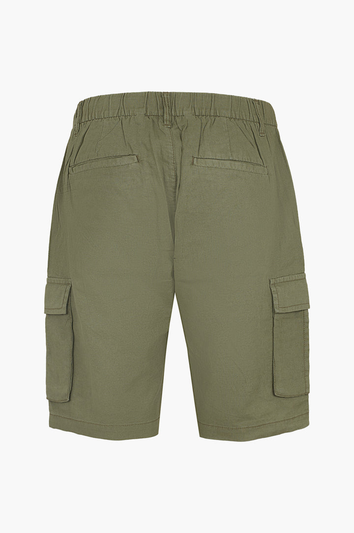 Bermuda cargo misto lino |Colore:Verde militare