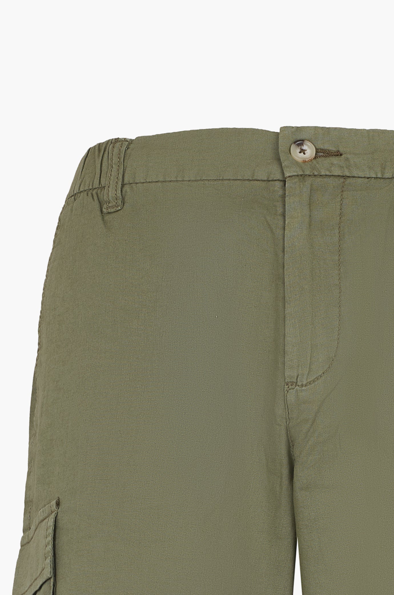 Bermuda cargo misto lino |Colore:Verde militare