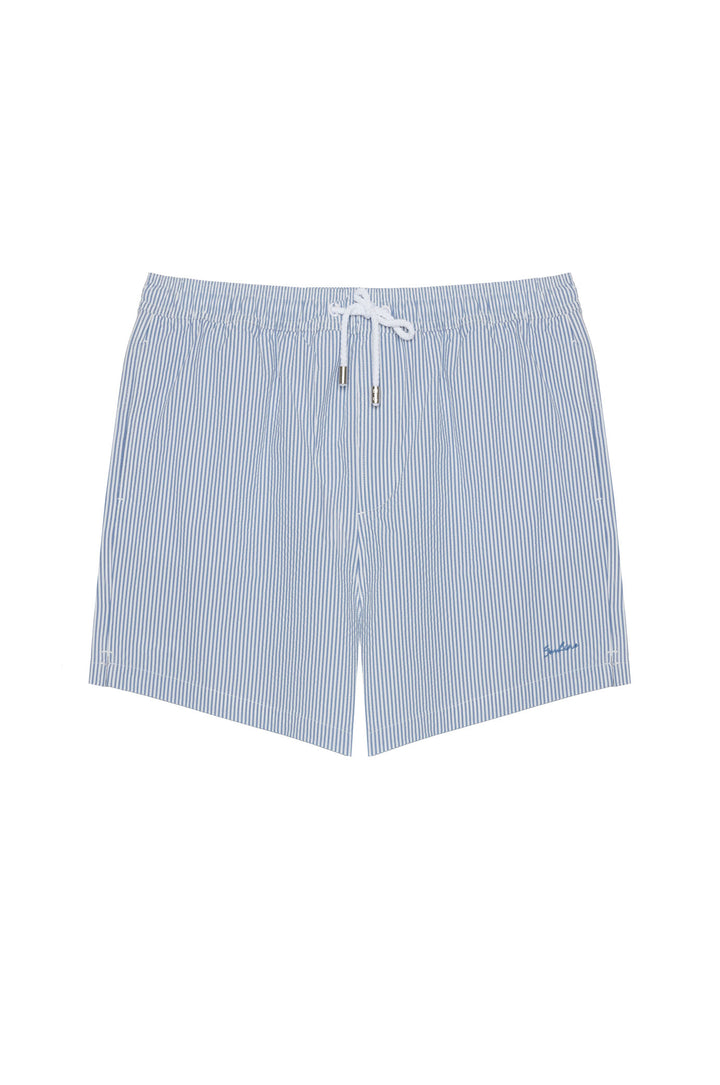 Boxer mare seersacker|Colore:Blu/bianco
