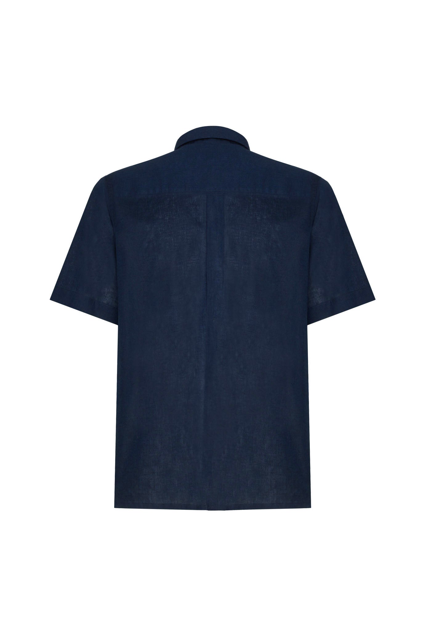 Camicia bowling misto lino con taschino|Colore:Blu