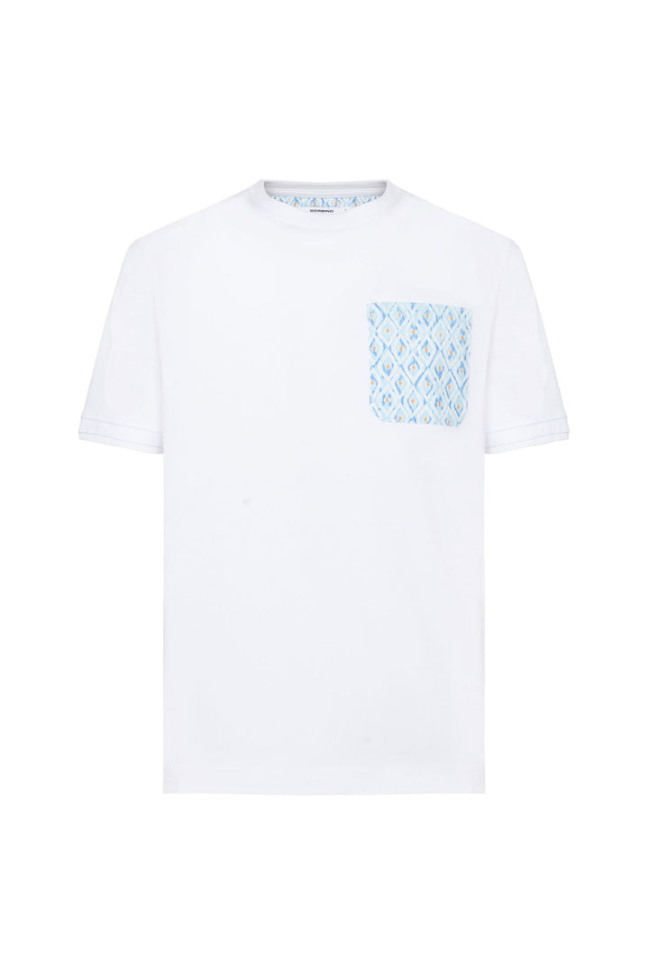T-shirt con taschino coordinato|Colore:Bianco