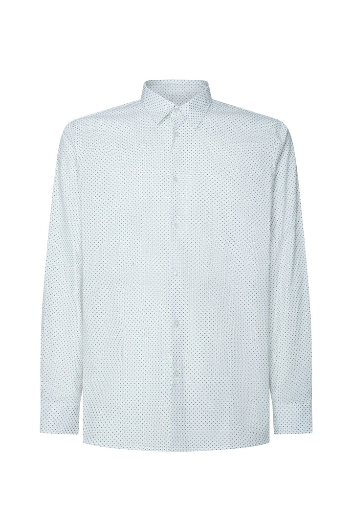 Camicia regular fit microfantasia|Colore:Bianco