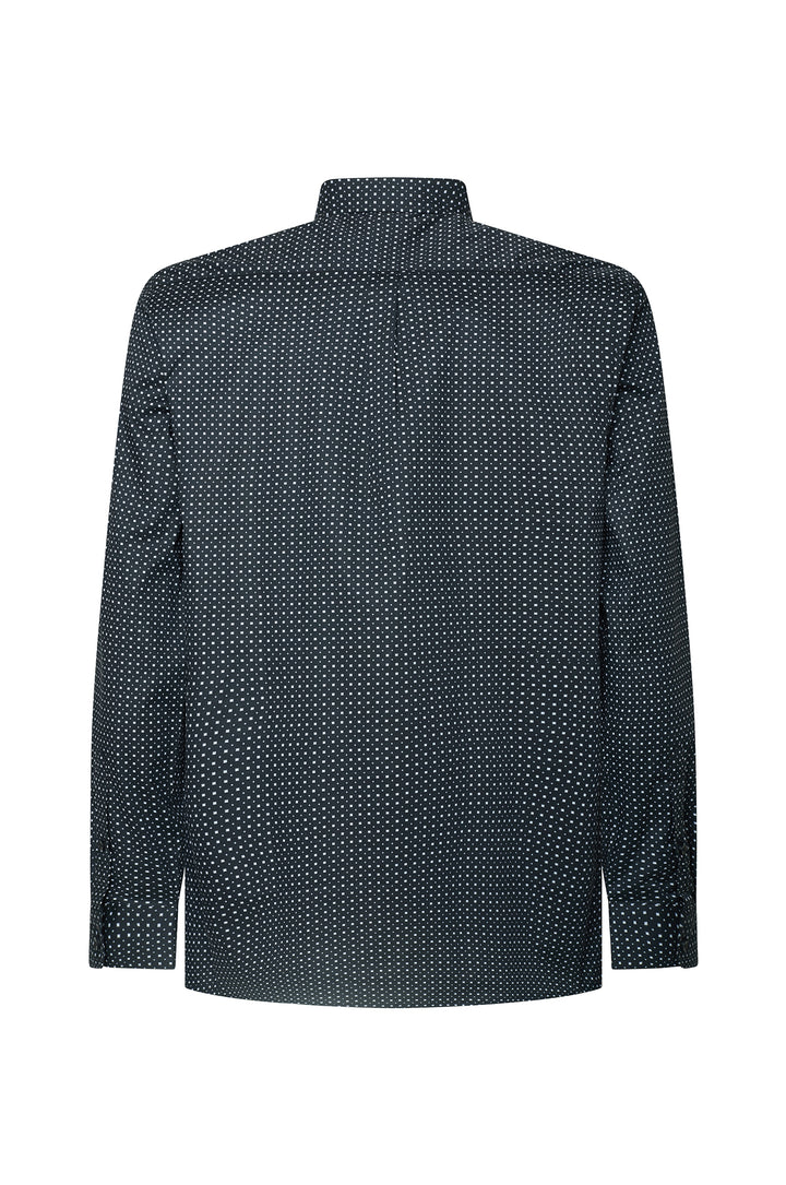 Camicia regular fit microfantasia|Colore:Nero