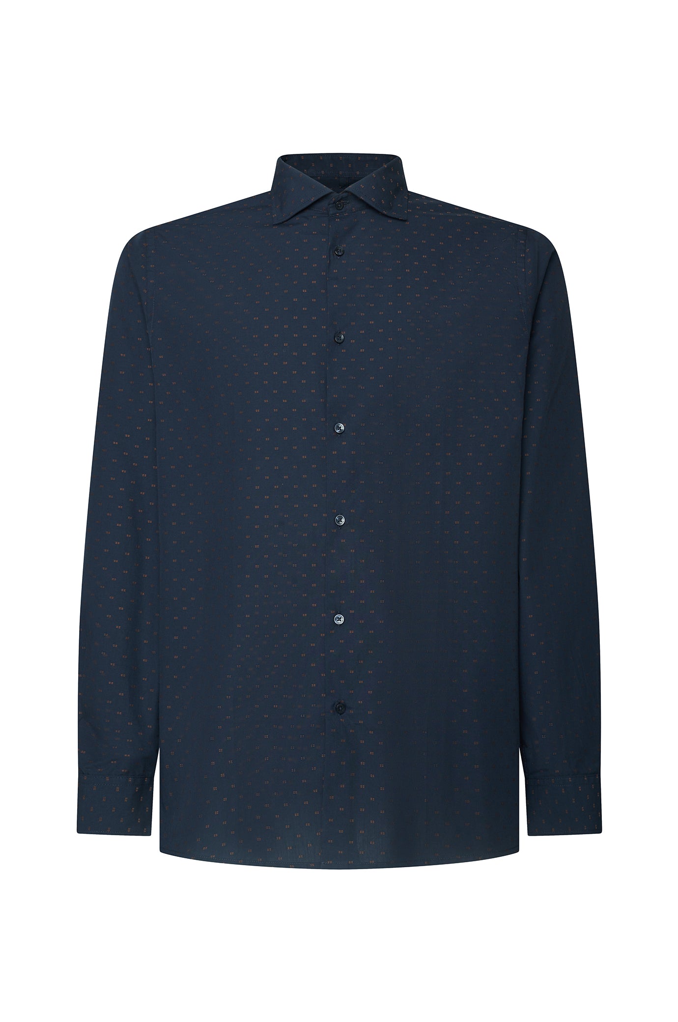 Camicia comfort fit microfantasia|Colore:Blu