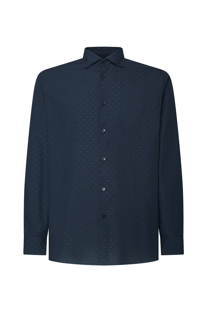 Camicia comfort fit microfantasia|Colore:Blu