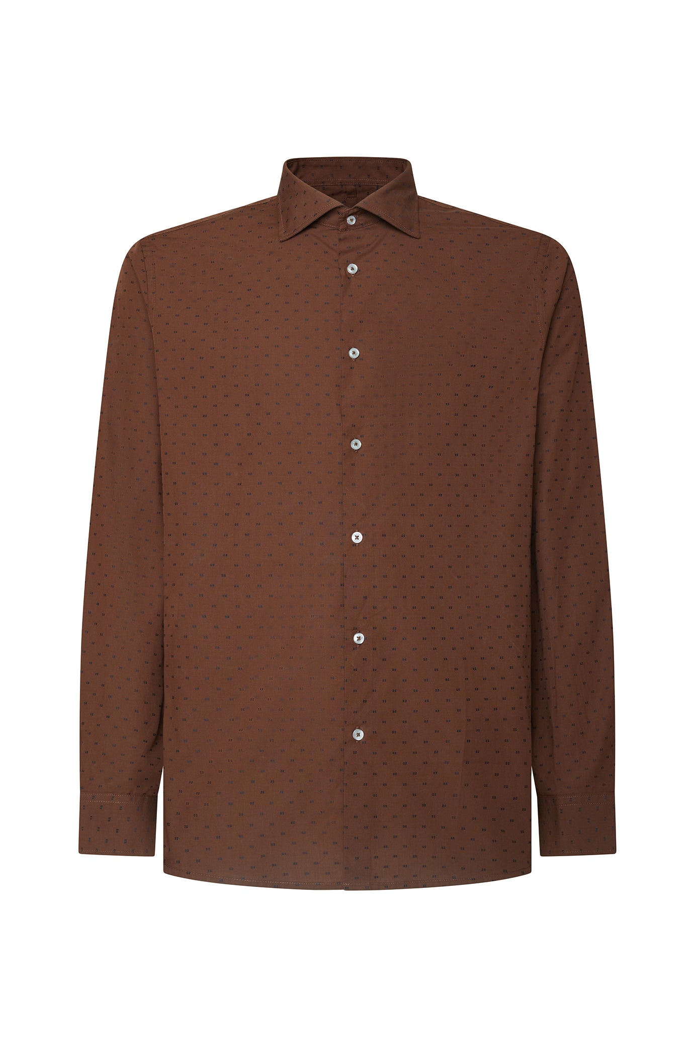 Camicia comfort fit microfantasia|Colore:Moro