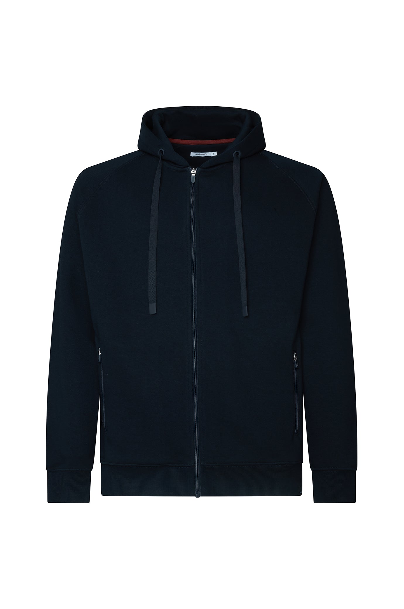Felpa zip con cappuccio cordinata|Colore:Blu/navy