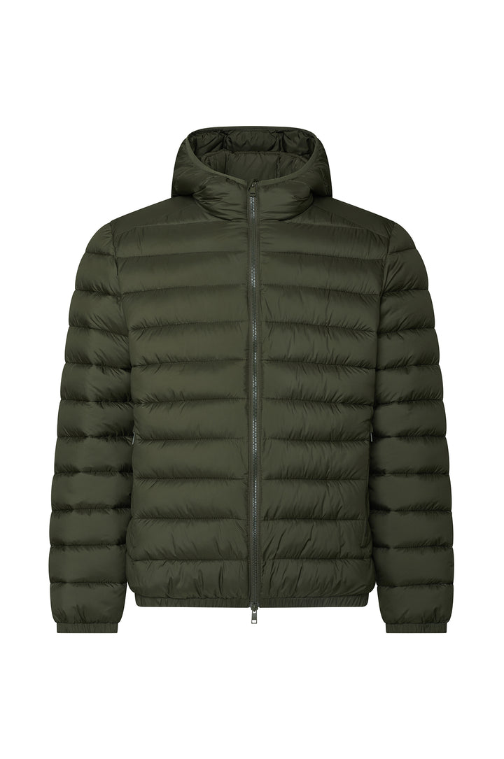 Giubbotto piumino con cappuccio basic|Colore:Verde militare