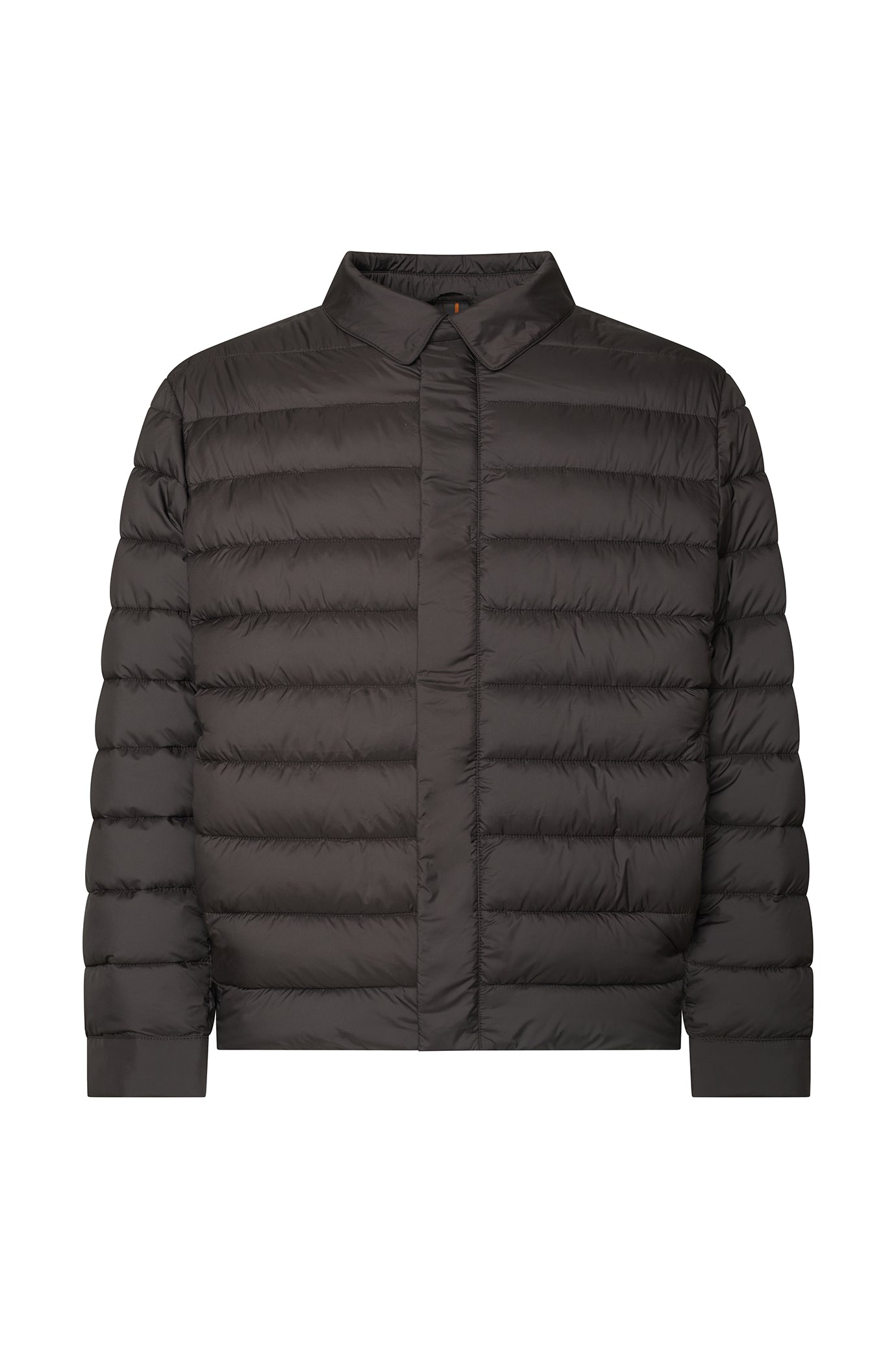 Giubbotto piumino con collo camicia|Colore:Moro