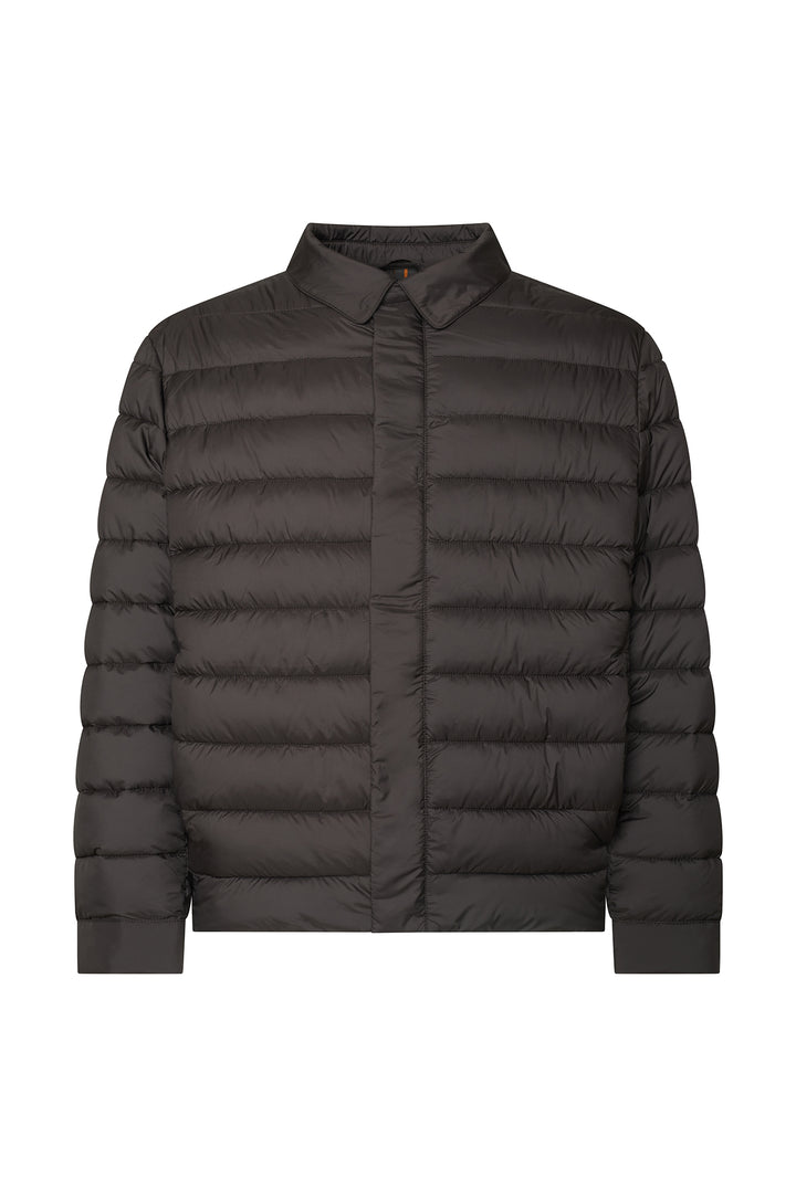 Giubbotto piumino con collo camicia|Colore:Moro