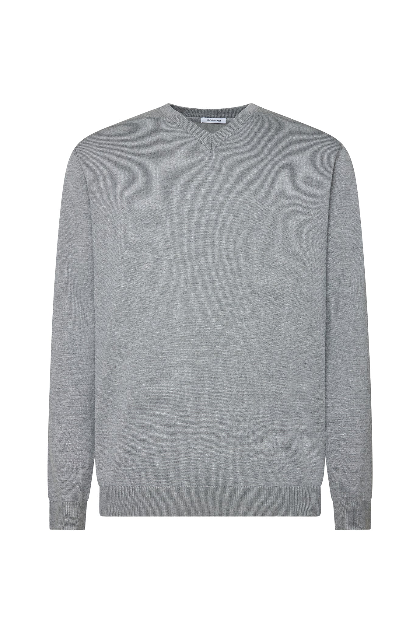 Pullover scollo a V basic|Colore:Grigio/melange