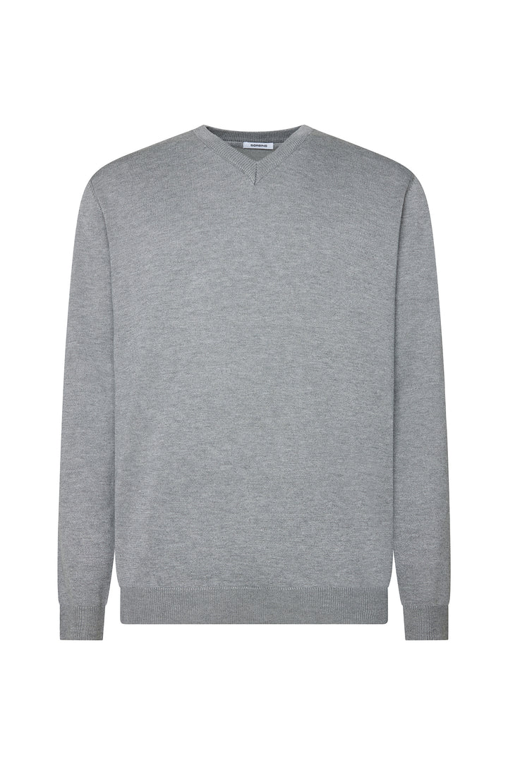Pullover scollo a V basic|Colore:Grigio/melange