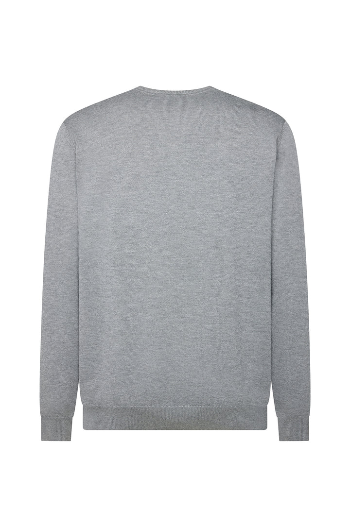 Pullover scollo a V basic|Colore:Grigio/melange
