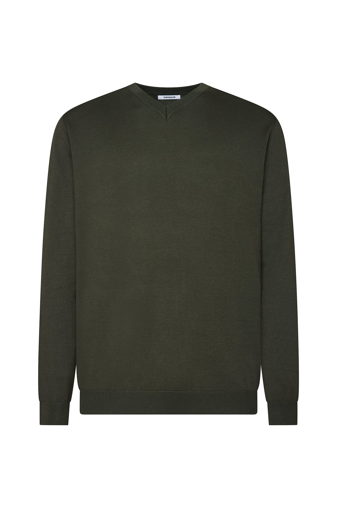 Pullover scollo a V basic|Colore:Verde/melange