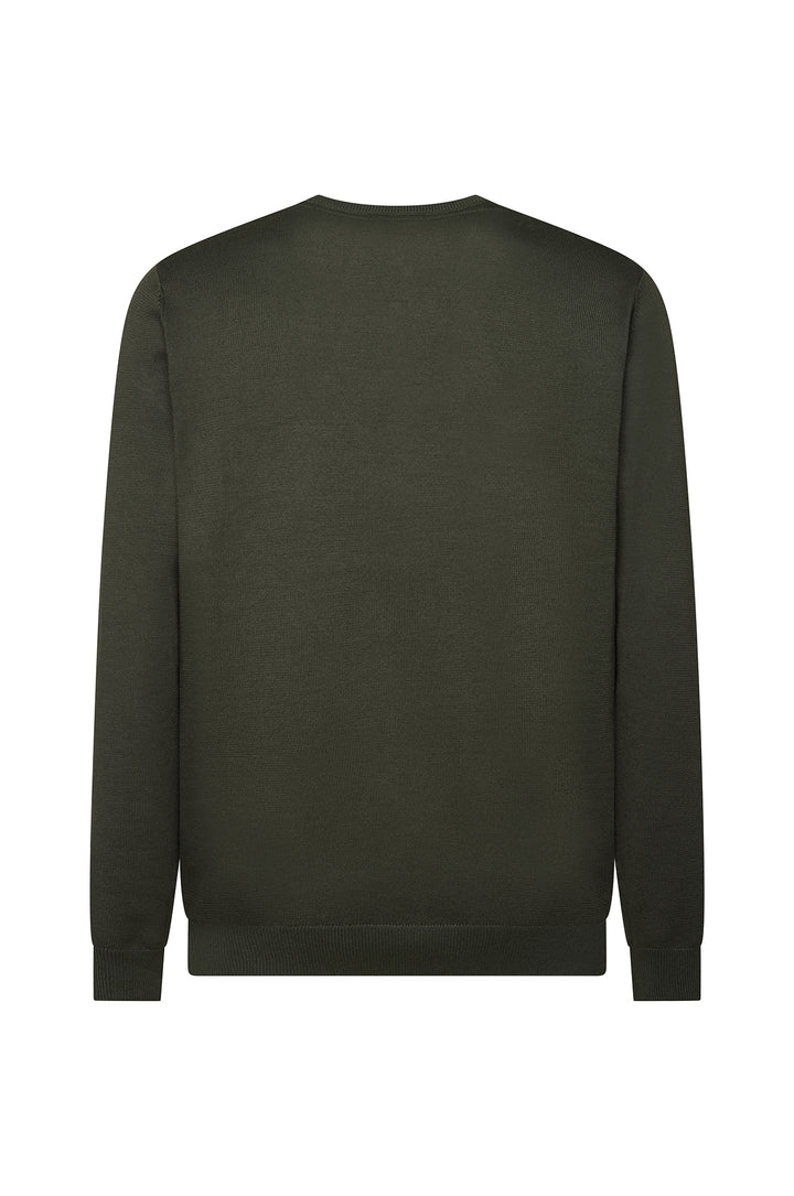 Pullover scollo a V basic|Colore:Verde/melange