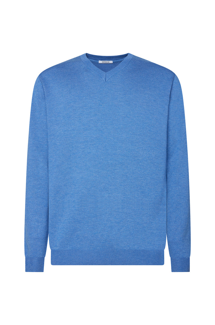 Pullover scollo a V basic|Colore:Zaffiro