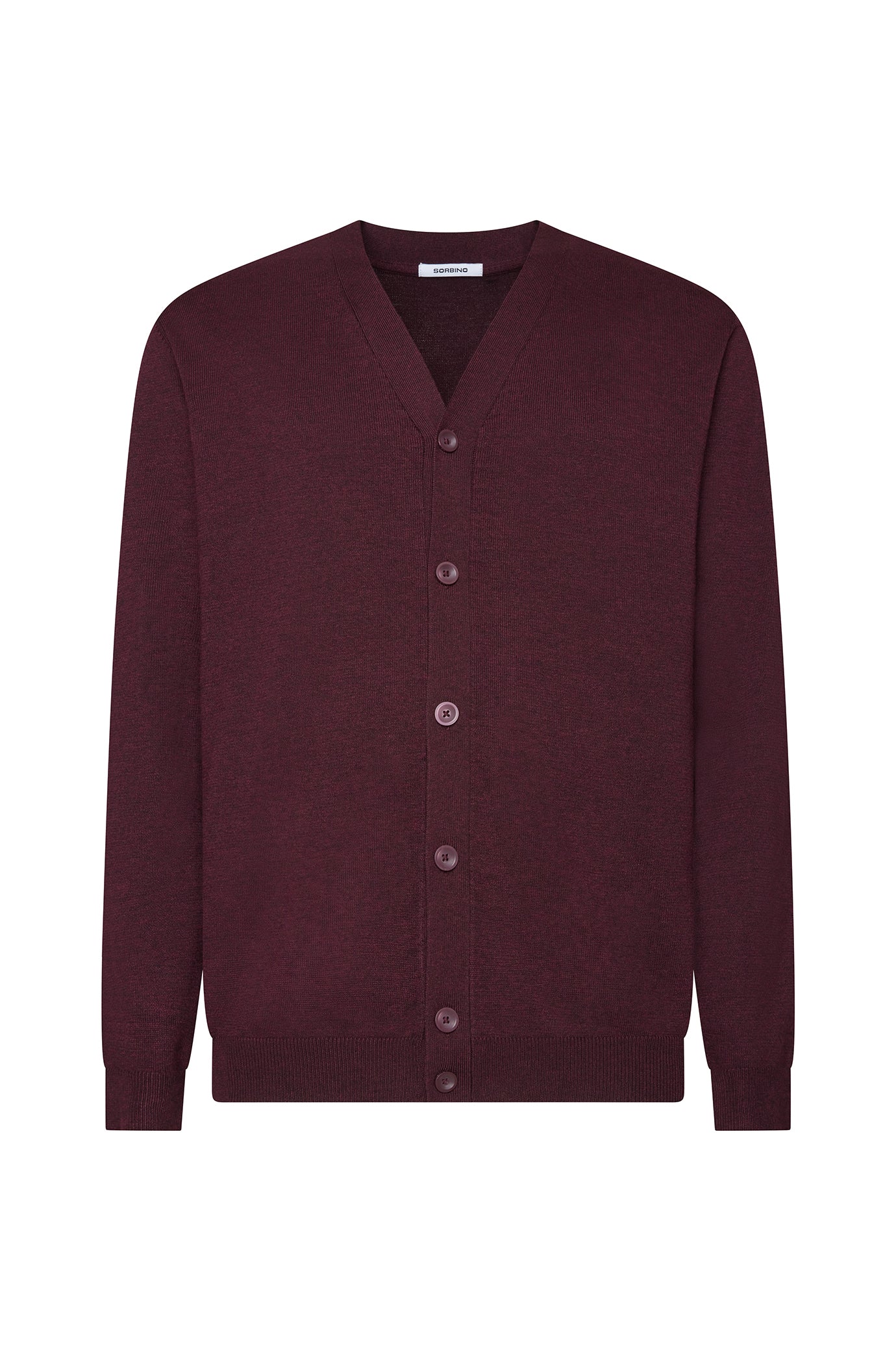 Cardigan con bottoni basic|Colore:Bordo'-melange
