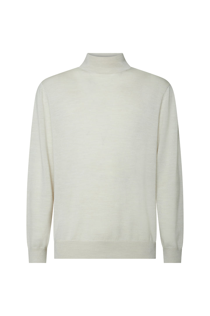 Pullover lupetto 100% Lana Merinos|Colore:Gesso