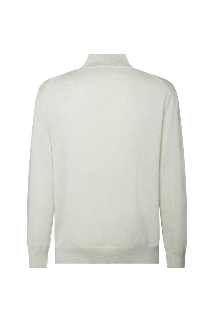 Pullover lupetto 100% Lana Merinos|Colore:Gesso