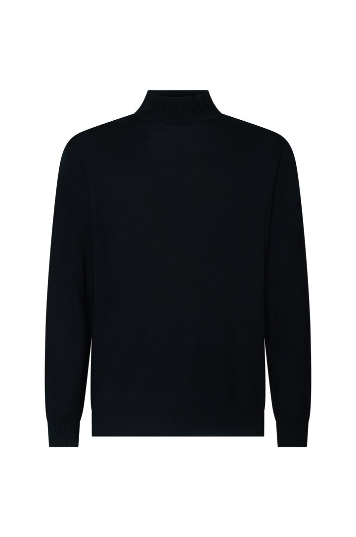 Pullover lupetto 100% Lana Merinos|Colore:Nero