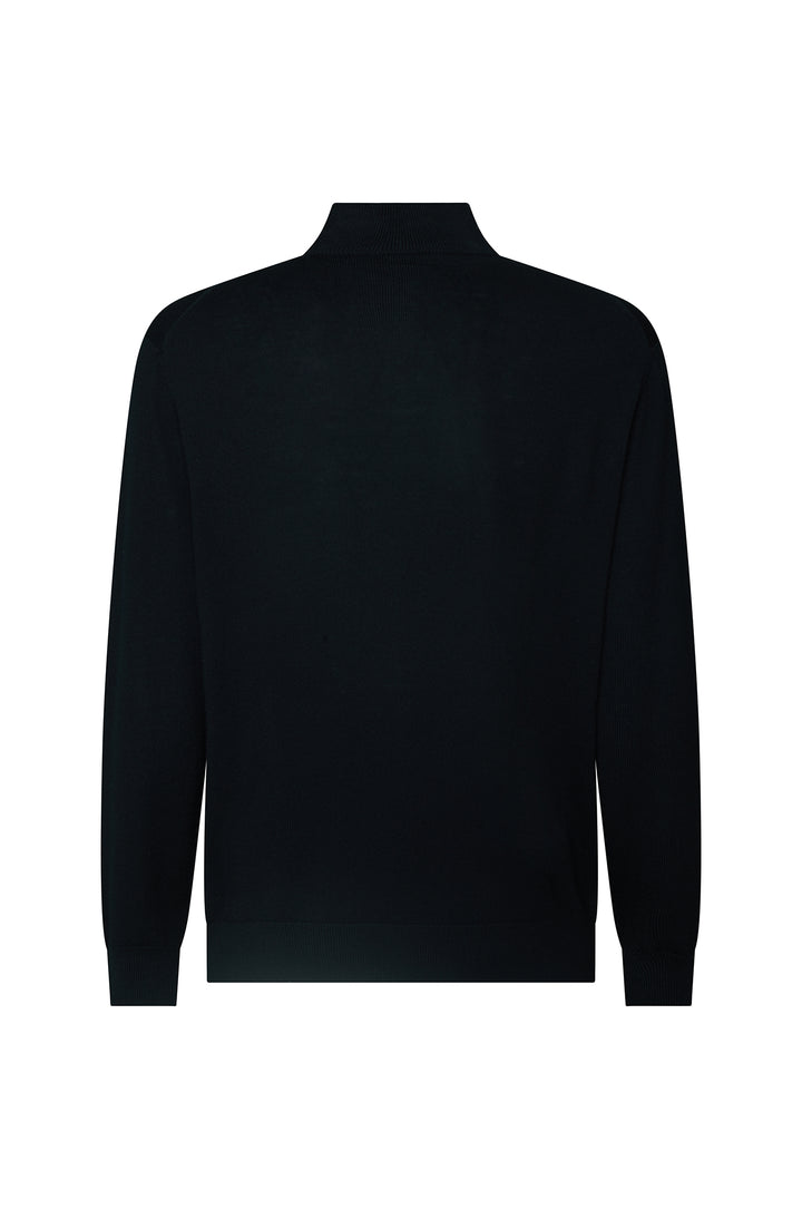 Pullover lupetto 100% Lana Merinos|Colore:Nero
