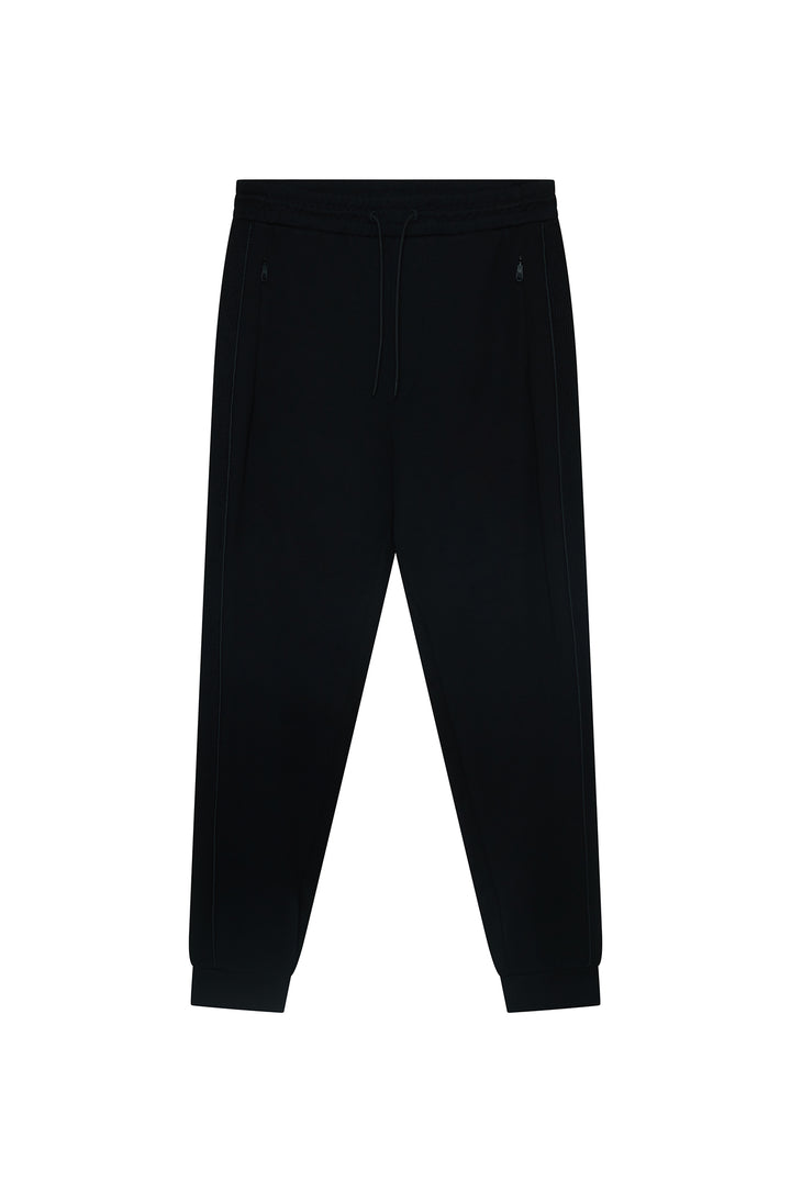 Pantaloni jogger coordiati con bande|Colore:Nero