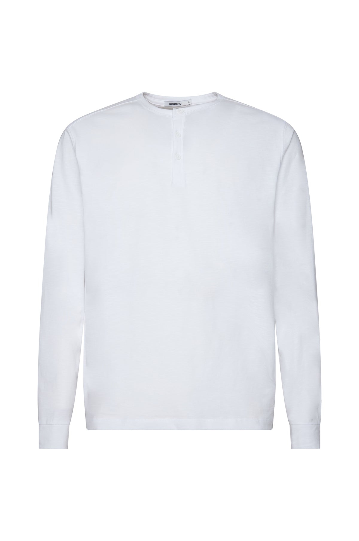 T-shirt serafino a manica lunga|Colore:Bianco