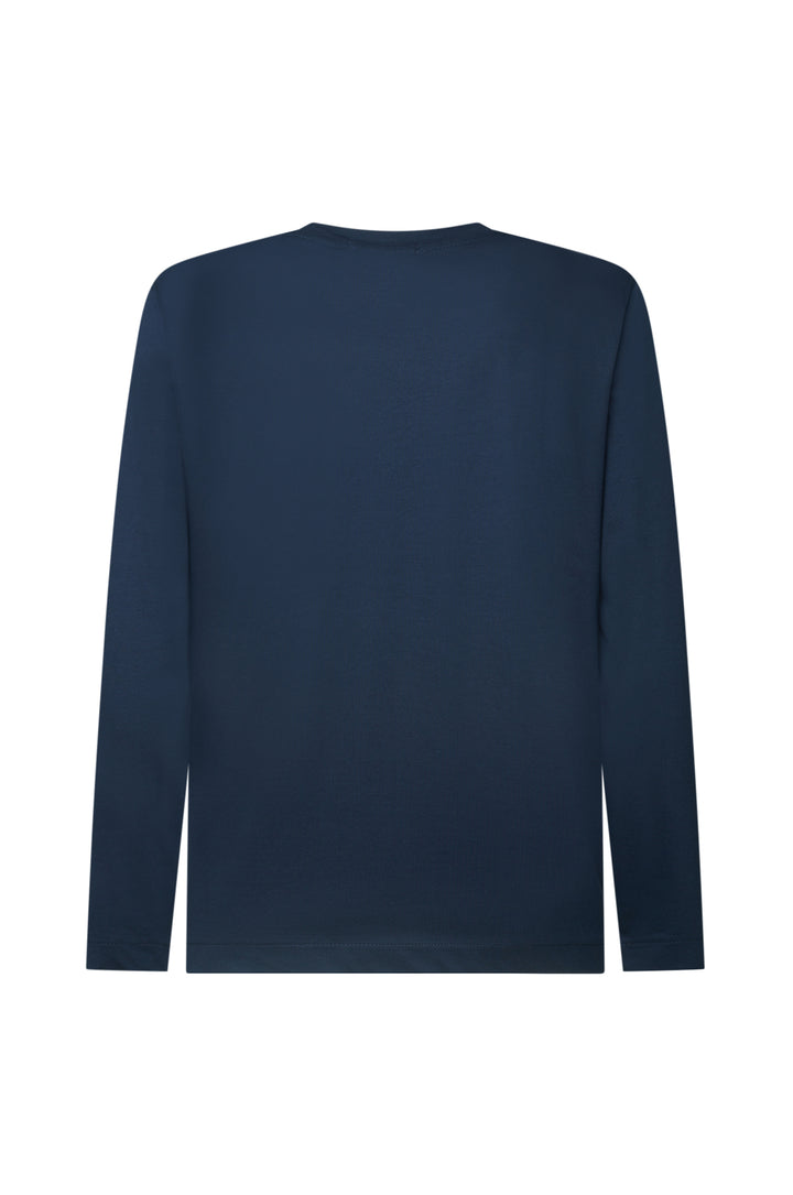 T-shirt manica lunga cotone mercerizzato|Colore:Blu/navy