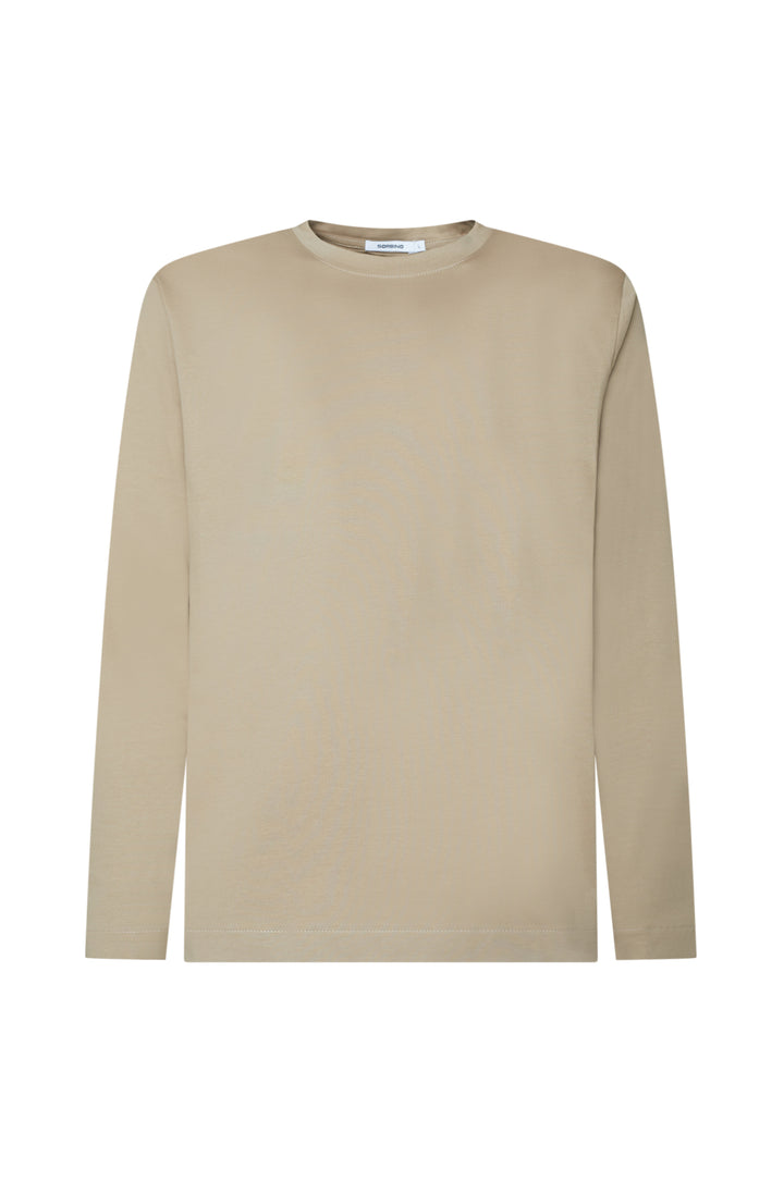 T-shirt manica lunga cotone mercerizzato|Colore:Greige