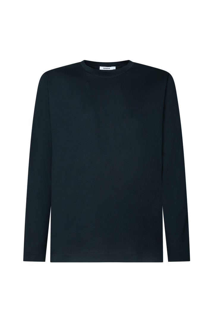 T-shirt manica lunga cotone mercerizzato|Colore:Nero