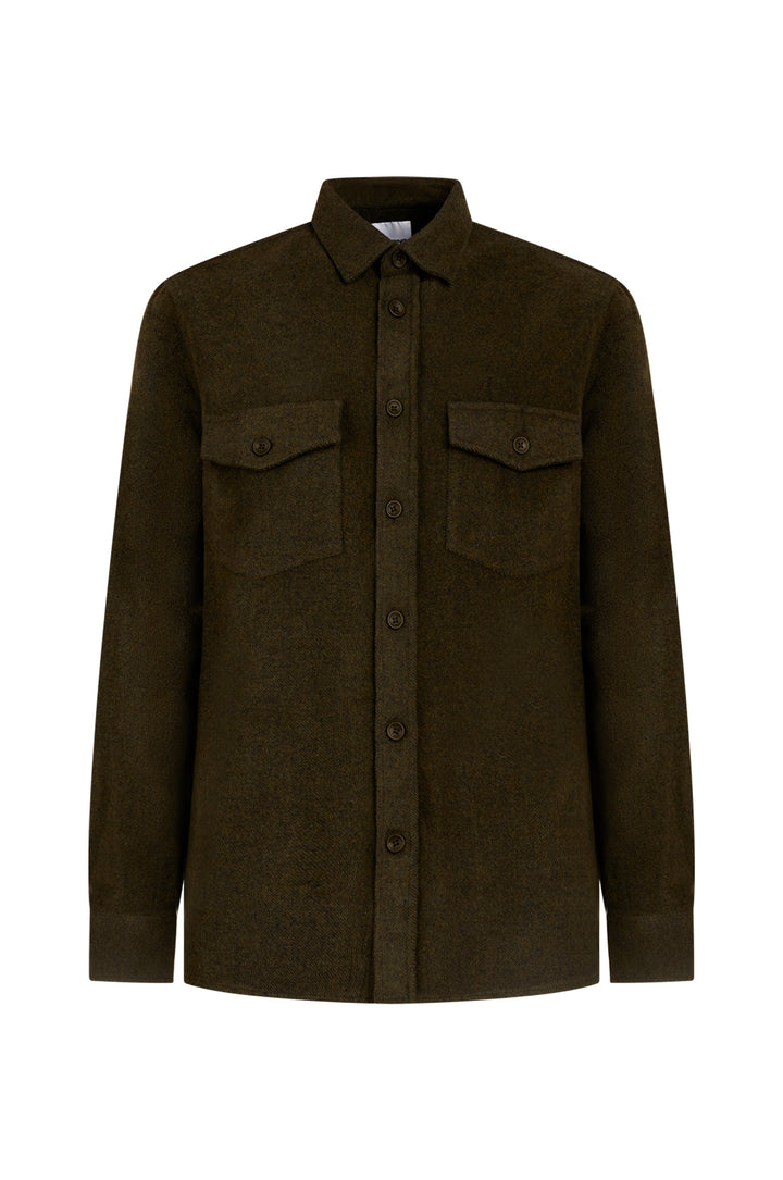 Overshirt comfort fit doppia tasca|Colore:Muschio