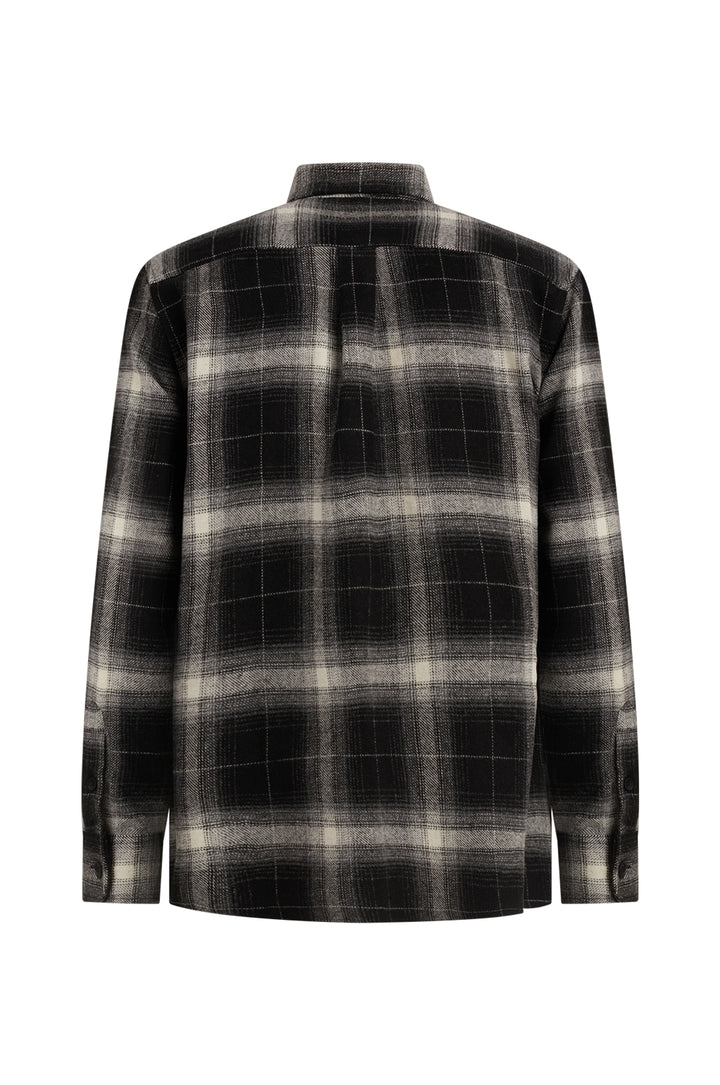 Overshirt comfort fit doppia tasca a quadri|Colore:Nero
