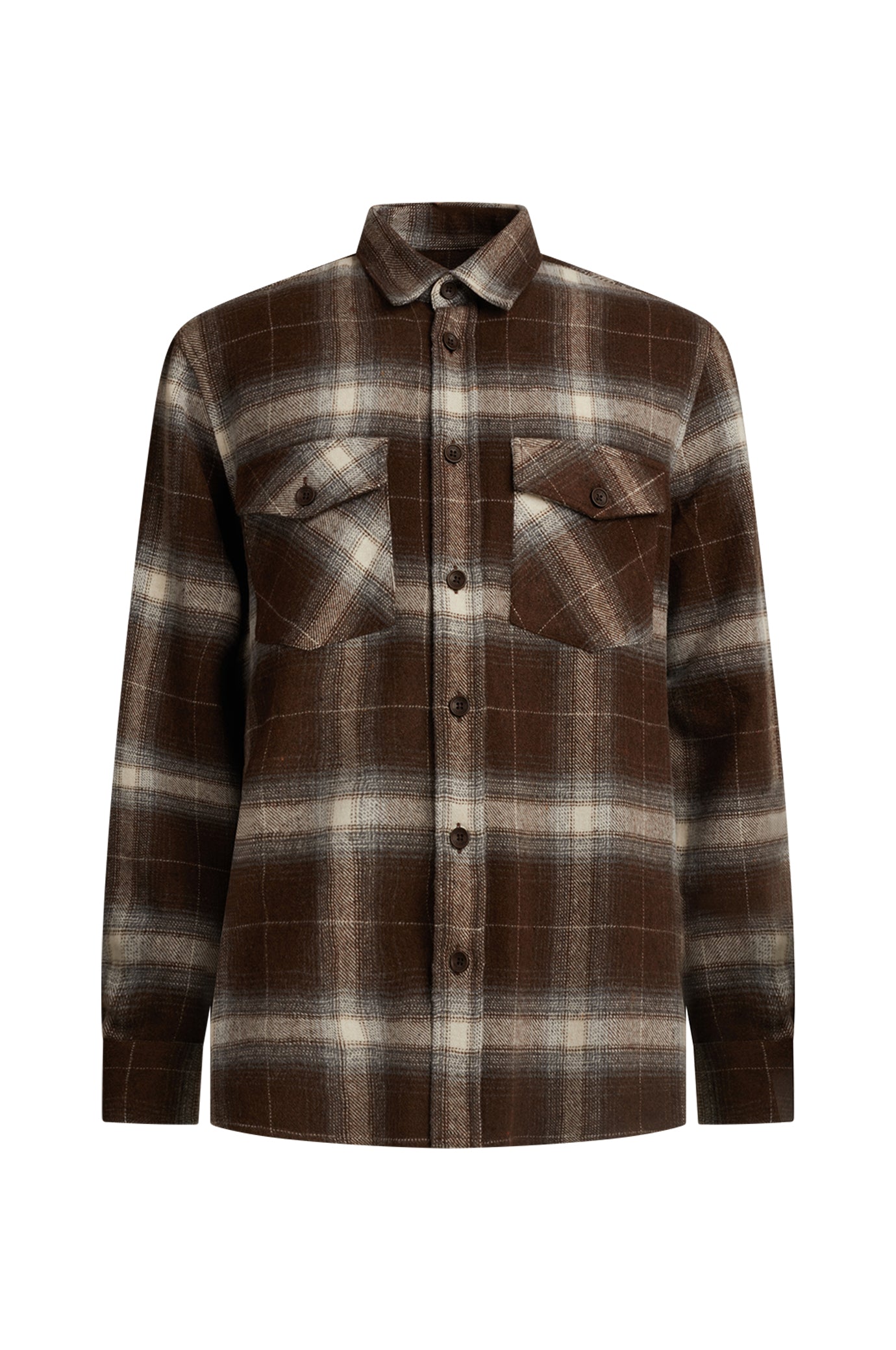 Overshirt comfort fit doppia tasca a quadri|Colore:Moro