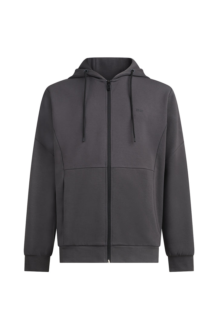 Felpa tecnica con cappuccio coordinata|Colore:Piombo