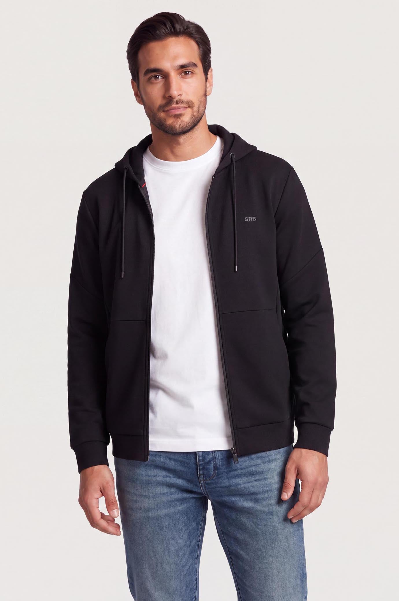 Felpa tecnica con cappuccio coordinata|Colore:Blu/navy