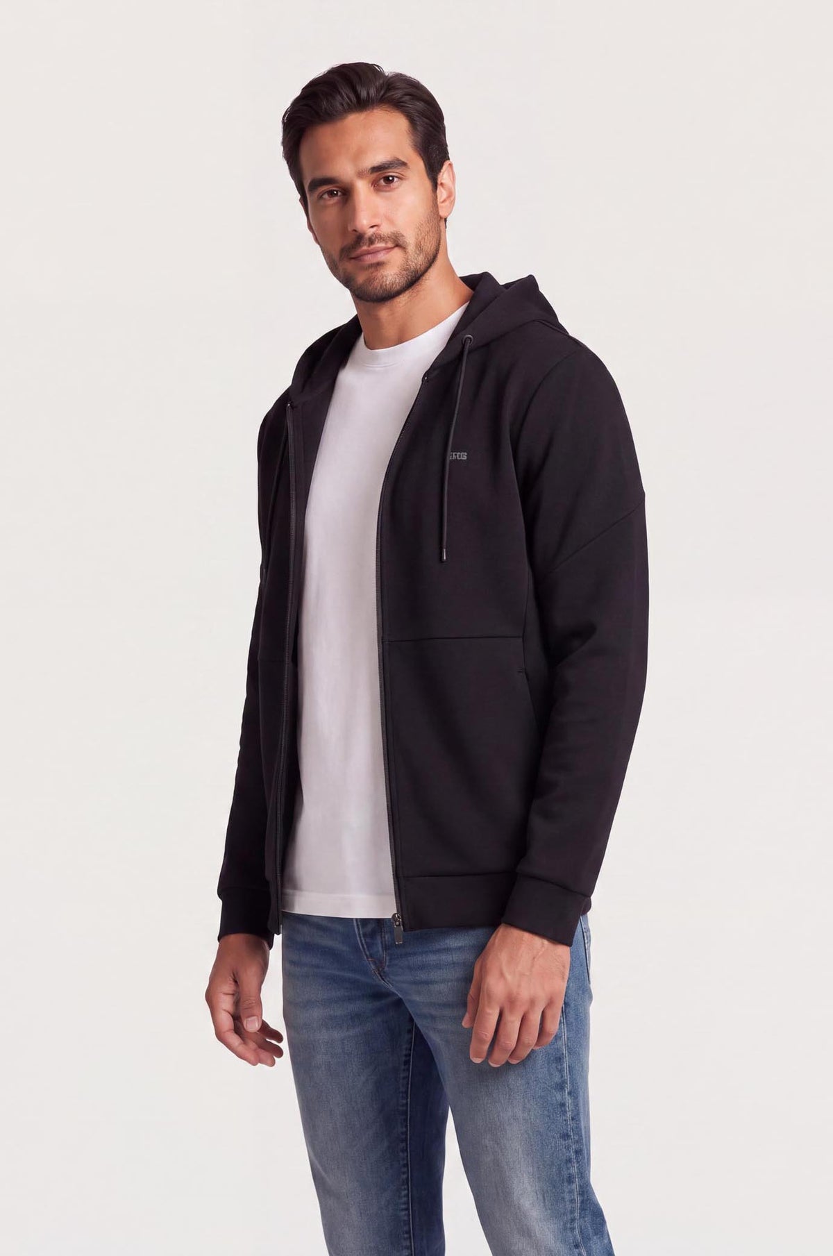 Felpa tecnica con cappuccio coordinata|Colore:Blu/navy