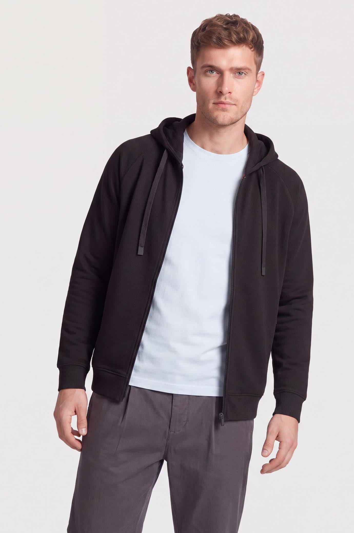 Felpa zip con cappuccio cordinata|Colore:Moro