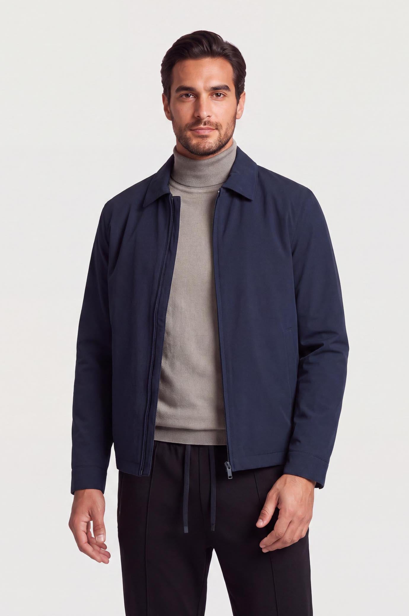 Giubbotto con collo camicia|Colore:Blu/navy