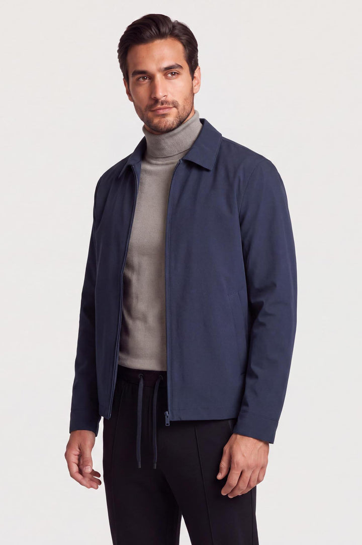 Giubbotto con collo camicia|Colore:Blu/navy