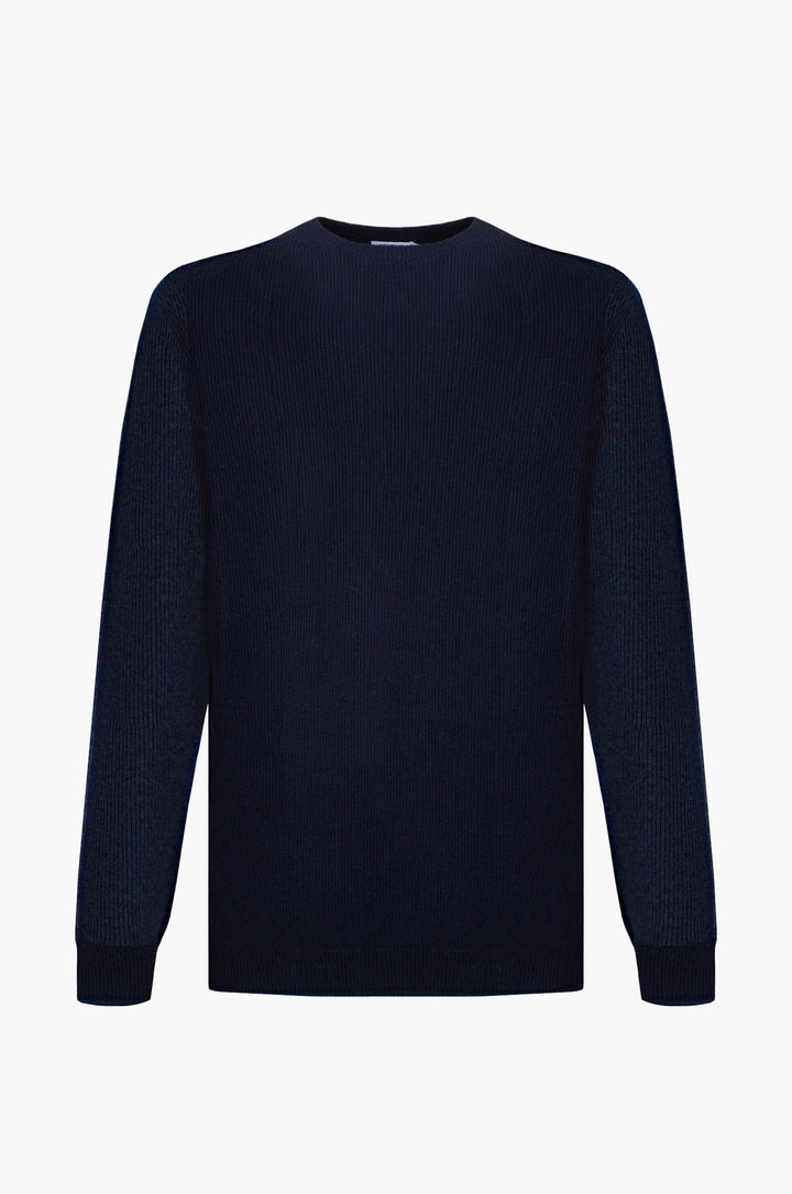Pullover con struttura a costa inglese|Colore:Blu/navy