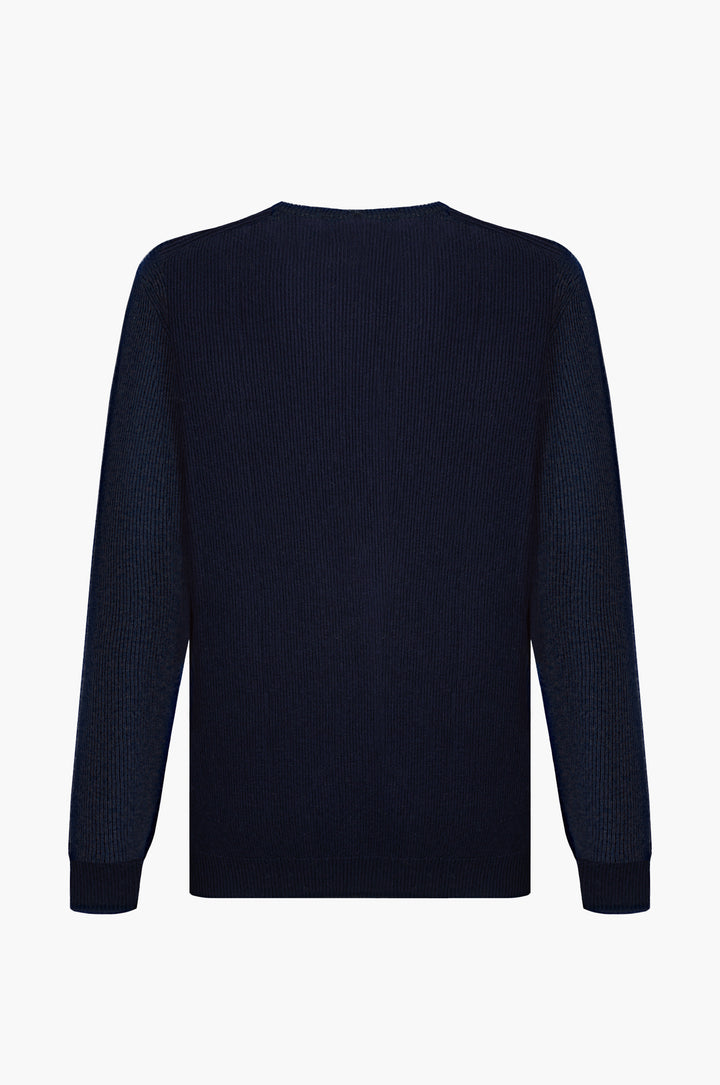 Pullover con struttura a costa inglese|Colore:Blu/navy