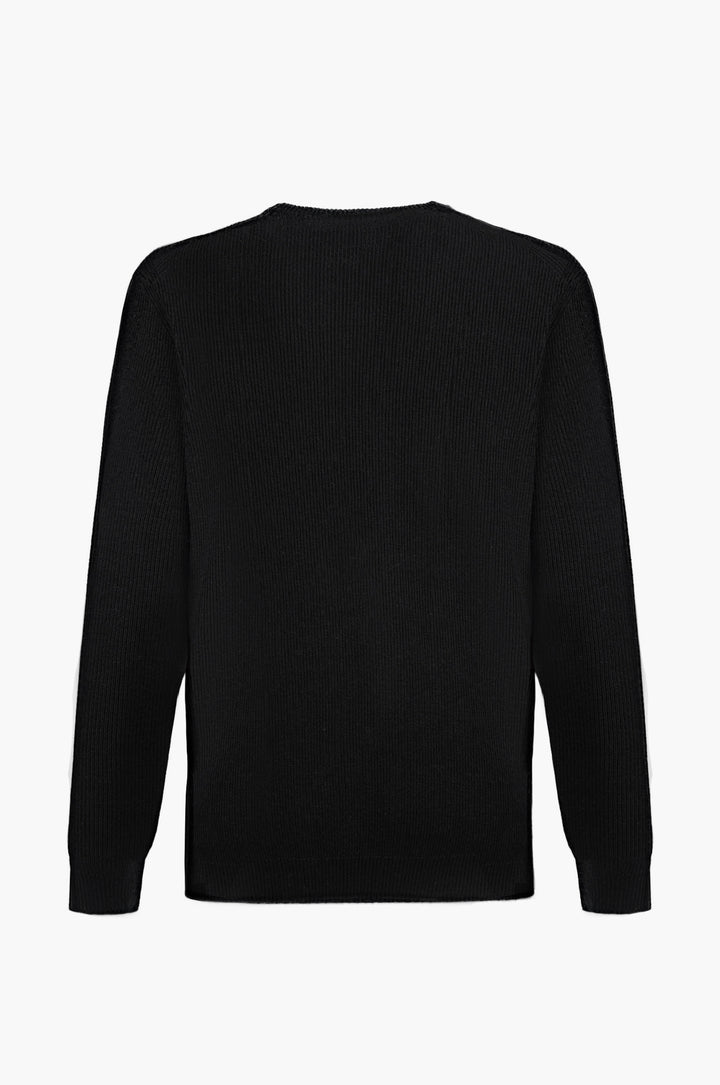 Pullover con struttura a costa inglese|Colore:Nero