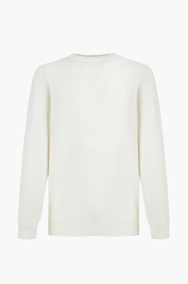 Pullover con struttura a costa inglese|Colore:Off white