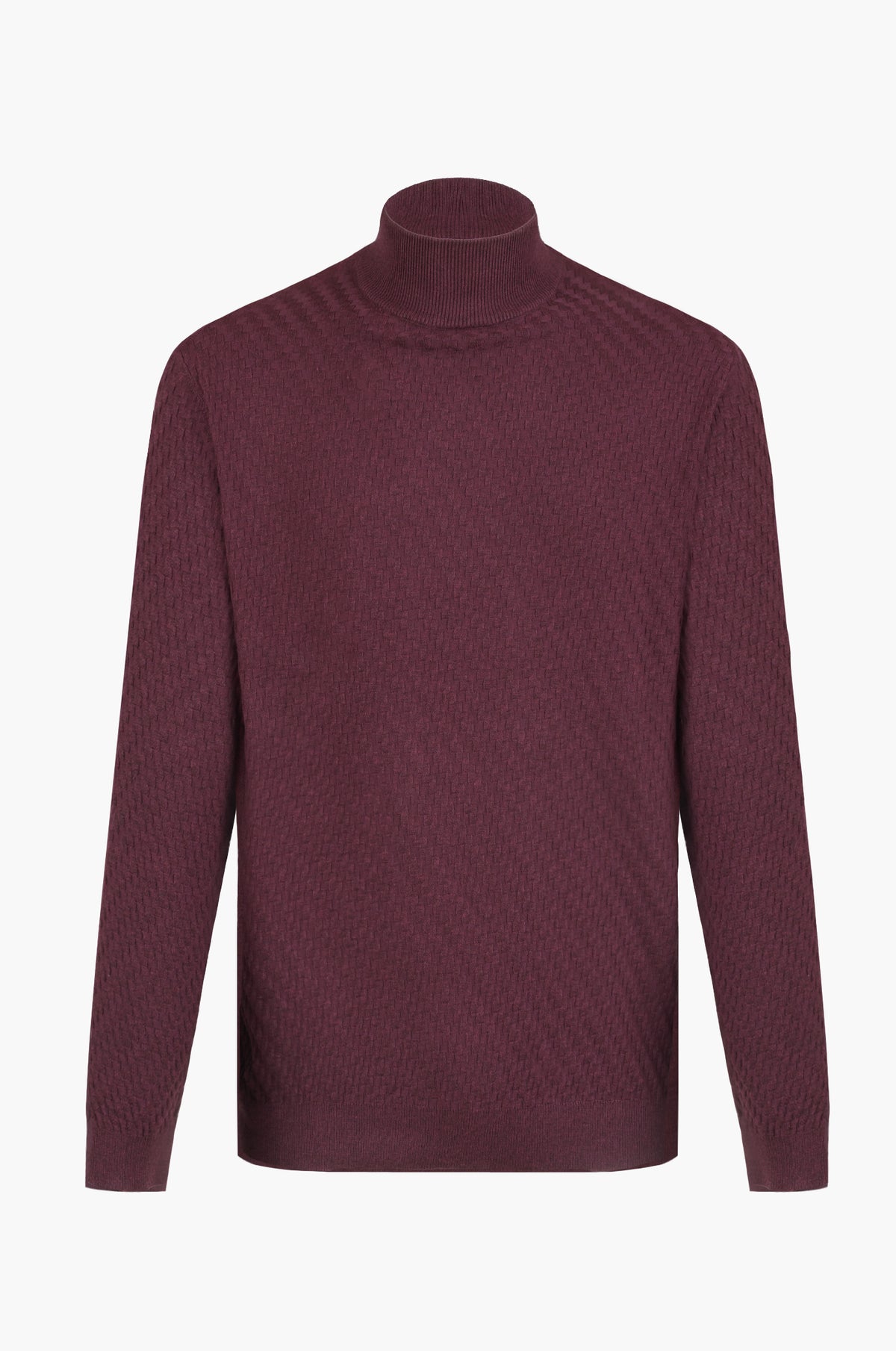 Pullover lupetto con struttura|Colore:Bordo'-melange