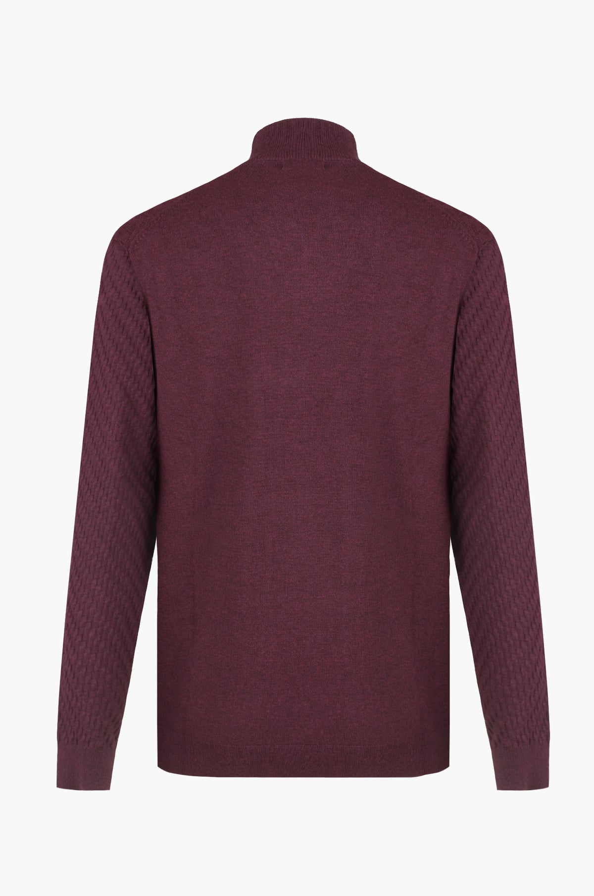 Pullover lupetto con struttura|Colore:Bordo'-melange
