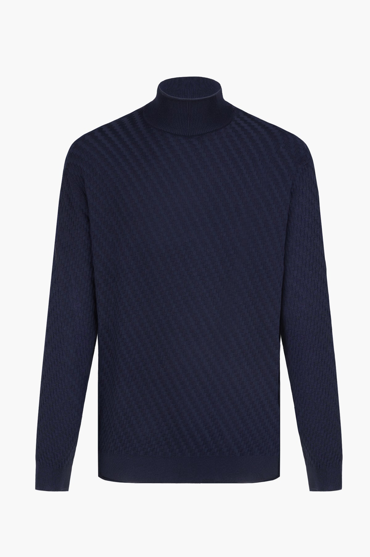 Pullover lupetto con struttura|Colore:Blu/navy