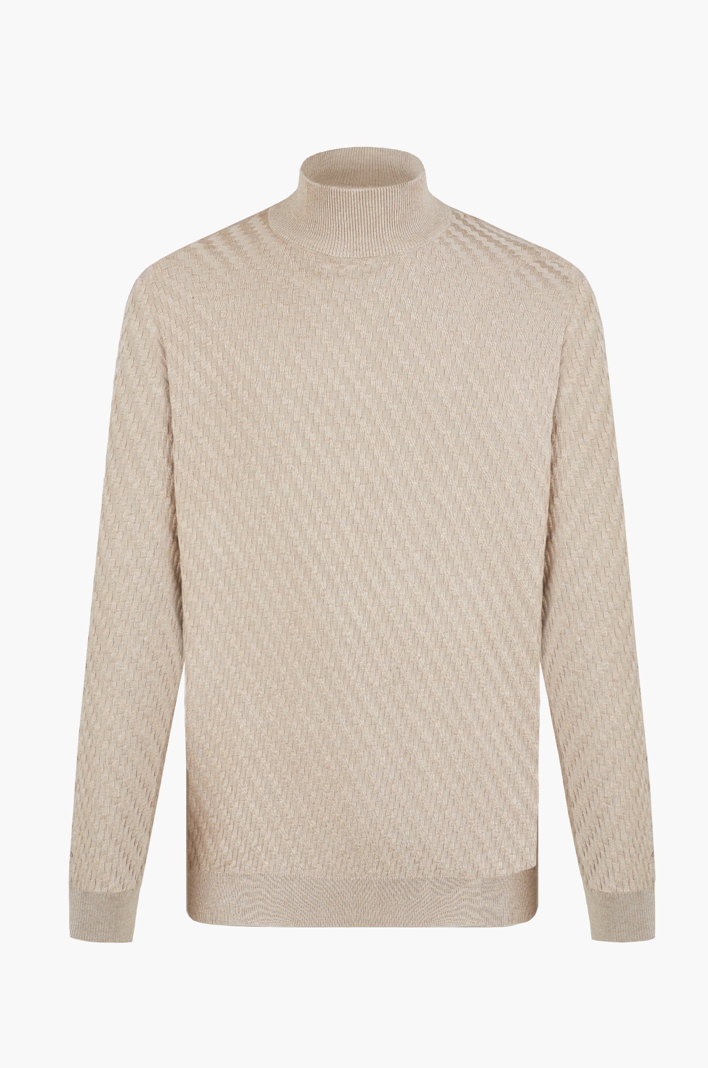 Pullover lupetto con struttura|Colore:Cammello